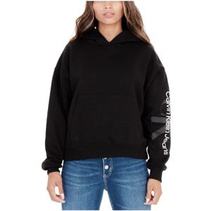 Calvin Klein, Dames, Sweatshirts & Hoodies, Zwart, Maat: XS Katoen,
