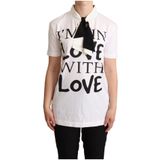 Dolce & Gabbana - T-shirt - Wit - Katoen - Met 'I'm in love with love'-print