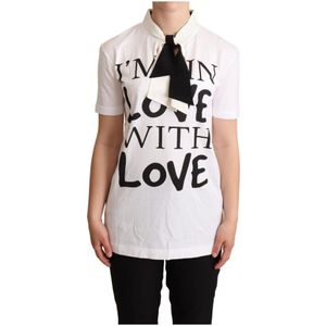 Dolce & Gabbana - T-shirt - Wit - Katoen - Met 'I'm in love with love'-print