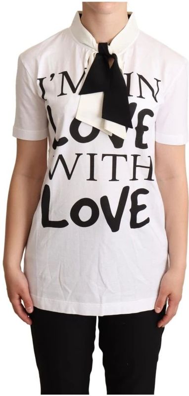 Dolce & Gabbana - T-shirt - Wit - Katoen - Met 'I'm in love with love'-print