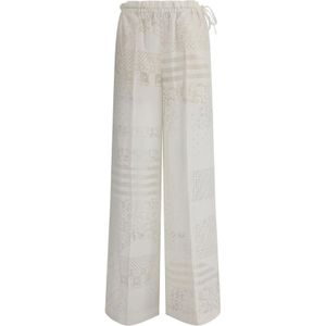 Fendi, Dames, Broeken, Wit, Maat: XS Zijde,