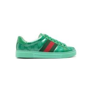 Gucci Groene Signature GG Crystal Canvas Sneakers , Green , Heren , Maat: 43 1/2 EU