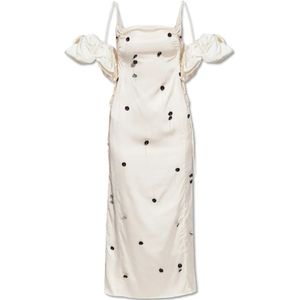 Jacquemus, Dames, Jurken, Beige, Maat: XS Satijn,