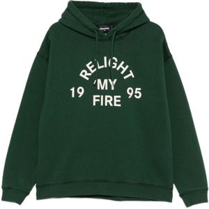 Dsquared2, Heren, Sweatshirts & Hoodies, Groen, Maat: M