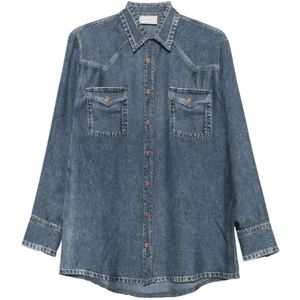 Pierre-Louis Mascia, Dames, Blouses & Shirts, Blauw, Maat: M Zijde,