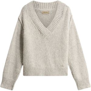 Woolrich, Dames, Truien, Grijs, Maat: L Katoen,