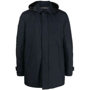 Herno, Heren, Jassen, Blauw, Maat: 3XL Polyamide,