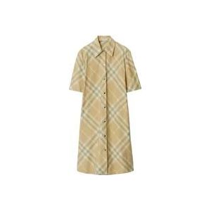 Burberry Beige Vintage Check Jurk , Beige , Dames , Maat: M