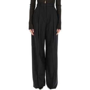 Sportmax, Dames, Broeken, Zwart, Maat: XS Wol,