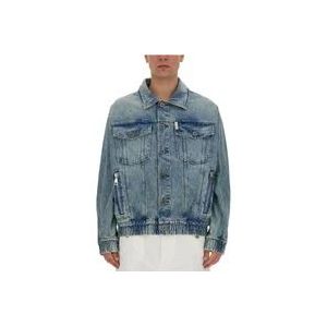 Balmain Denim Jack Regular Fit 100% Katoen , Blue , Heren , Maat: L