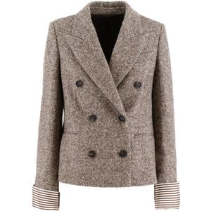 Brunello Cucinelli, Dames, Jassen, Bruin, Maat: M Zijde,