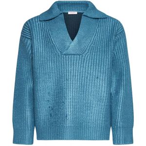 Valentino, Heren, Truien, Blauw, Maat: M Zijde,