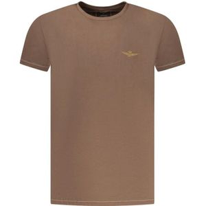 Aeronautica Militare, Heren, Tops, Bruin, Maat: M Katoen,