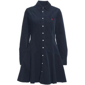 Polo Ralph Lauren, Dames, Jurken, Blauw, Maat: XS Corduroy,