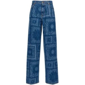 Roberto Cavalli, Dames, Jeans, Blauw, Maat: 2XS Katoen,