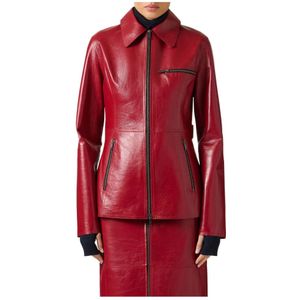 Iceberg, Dames, Jassen, Rood, Maat: XS Leer,