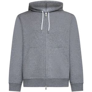 Brunello Cucinelli, Heren, Sweatshirts & Hoodies, Grijs, Maat: M