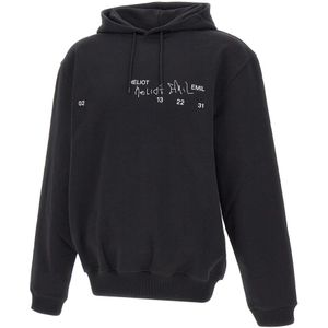 Heliot Emil, Heren, Sweatshirts & Hoodies, Zwart, Maat: S Katoen,