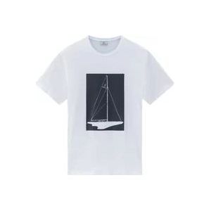 Woolrich T-Hemden , White , Heren , Maat: XL