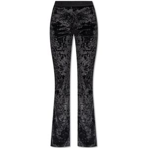 Versace Jeans Couture, Dames, Broeken, Zwart, Maat: 2XS Velours,