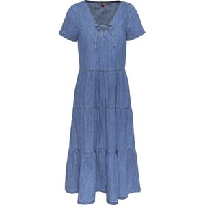 Tommy Jeans, Dames, Jurken, Blauw, Maat: 2XS Katoen,