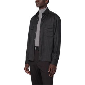 Xacus, Heren, Overhemden, Grijs, Maat: 4XL Wol,