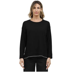Alpha Studio, Dames, Truien, Zwart, Maat: 2XL
