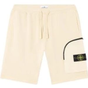 Stone Island, Heren, Korte broeken, Beige, Maat: S Katoen,