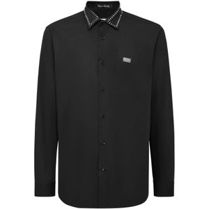 Philipp Plein, Heren, Overhemden, Zwart, Maat: S Katoen,