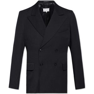 Maison Margiela, Heren, Jassen, Zwart, Maat: M Wol,