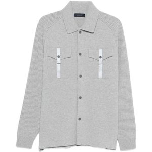 Sease, Heren, Overhemden, Grijs, Maat: XL Wol,