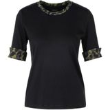 Marc Cain - T-shirt - Nauwsluitende Pasvorm - Ronde Hals - Mouwomslagen