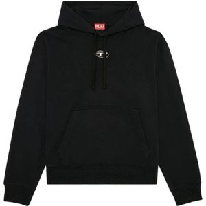 Diesel, Heren, Sweatshirts & Hoodies, Zwart, Maat: S