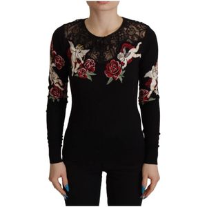 Dolce & Gabbana, Dames, Tops, Zwart, Maat: L Katoen,