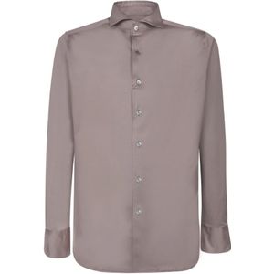 Canali, Heren, Overhemden, Beige, Maat: L Jersey,