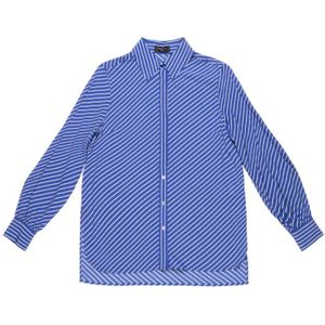 Nenette, Dames, Blouses & Shirts, Blauw, Maat: S Viscose,