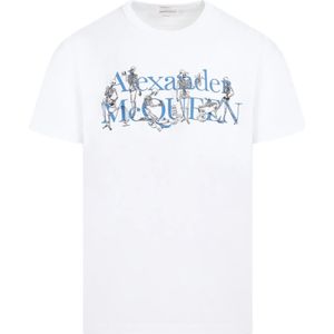 Alexander McQueen, Heren, Tops, Wit, Maat: S Katoen,