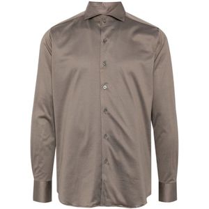 Canali, Heren, Overhemden, Grijs, Maat: XL Katoen,