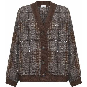 Brunello Cucinelli, Dames, Truien, Bruin, Maat: M Wol,