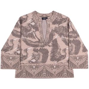 Nenette, Dames, Truien, Beige, Maat: L Wol,