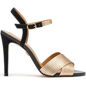 Kazar - Sandalen - Zwart - Gouden en Zwarte Sandalen van Leer