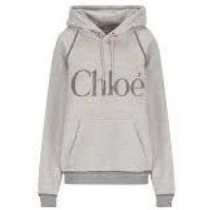 Chloé, Dames, Sweatshirts & Hoodies, Grijs, Maat: S Katoen,