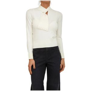 Nenette, Dames, Truien, Wit, Maat: XS Viscose,