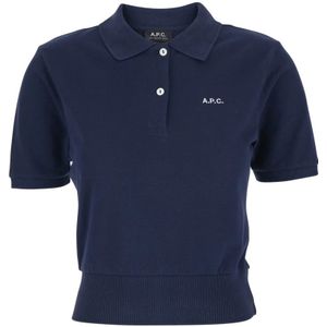 A.p.c., Dames, Tops, Blauw, Maat: M Katoen,