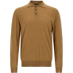 Zanone, Heren, Tops, Beige, Maat: L Wol,