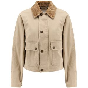 Burberry, Dames, Jassen, Beige, Maat: XS Corduroy,