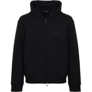 Emporio Armani, Heren, Sweatshirts & Hoodies, Zwart, Maat: M Jersey,