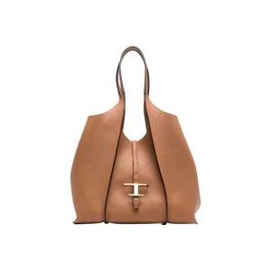 Tod's Mini T Timeless Shopping Bag , Brown , Dames , Maat: ONE Size