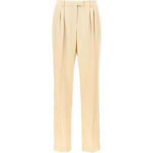 Tom Ford, Dames, Broeken, Beige, Maat: 2XS Zijde,