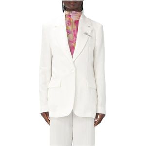 Blumarine, Dames, Jassen, Wit, Maat: XS Leer,